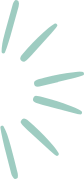 Six green lines, like half of the sun's rays, suggesting a flourish or announcement