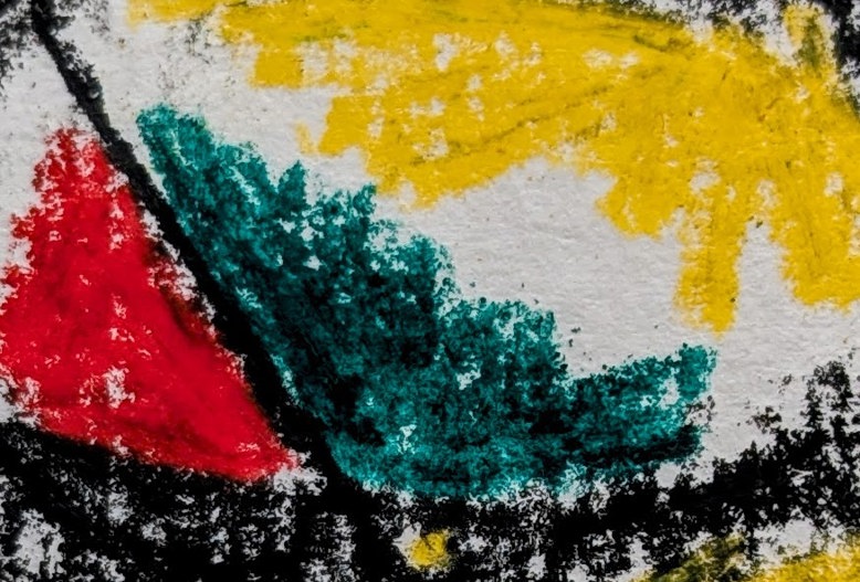 Black, yellow, red and green colours against a white background